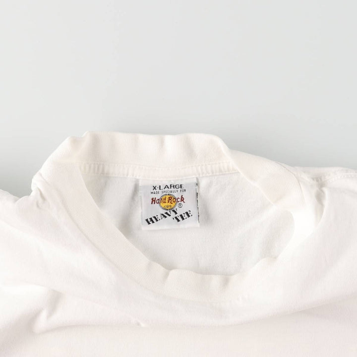 90'S HARD ROCK CAFE Heavy Tee Advertising T-shirt Men's XL Vintage cotton white type Vintage Second Hand