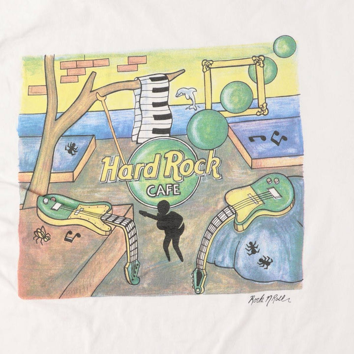 90'S HARD ROCK CAFE Heavy Tee Advertising T-shirt Men's XL Vintage cotton white type Vintage Second Hand