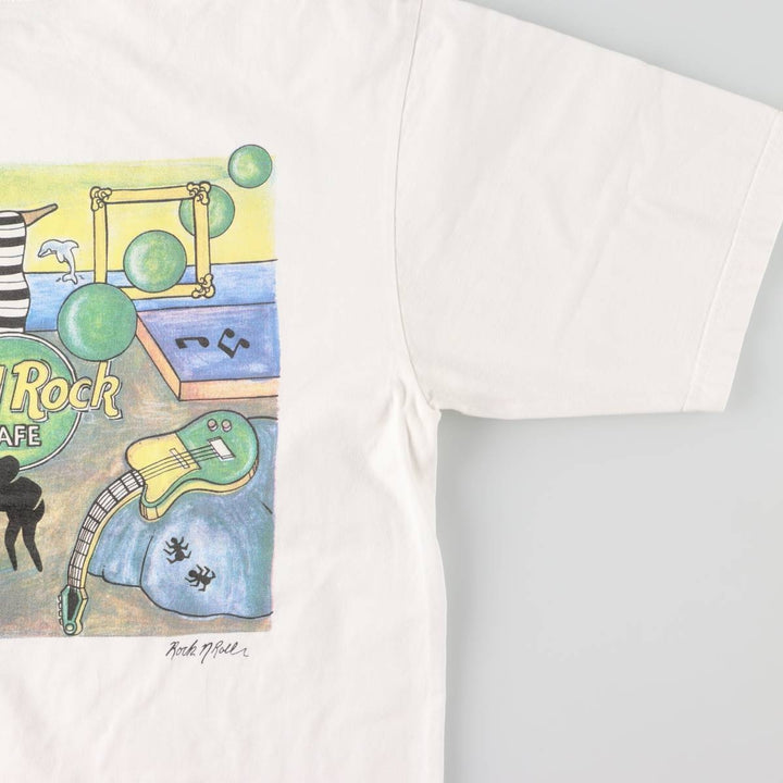90'S HARD ROCK CAFE Heavy Tee Advertising T-shirt Men's XL Vintage cotton white type Vintage Second Hand