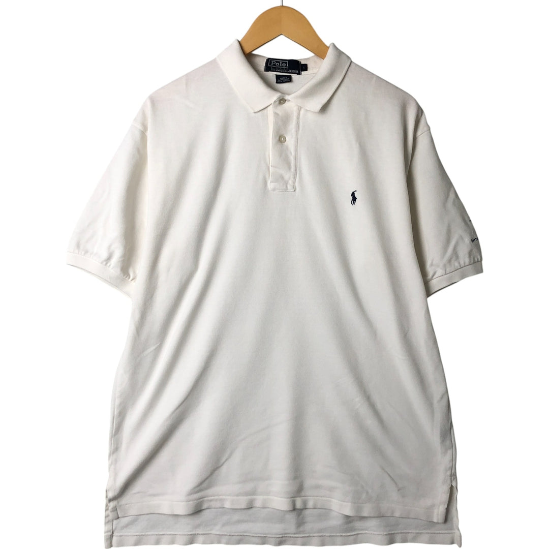 Ralph Lauren POLO by Ralph Lauren short sleeve polo shirt, men's size L cotton white type Vintage Second Hand