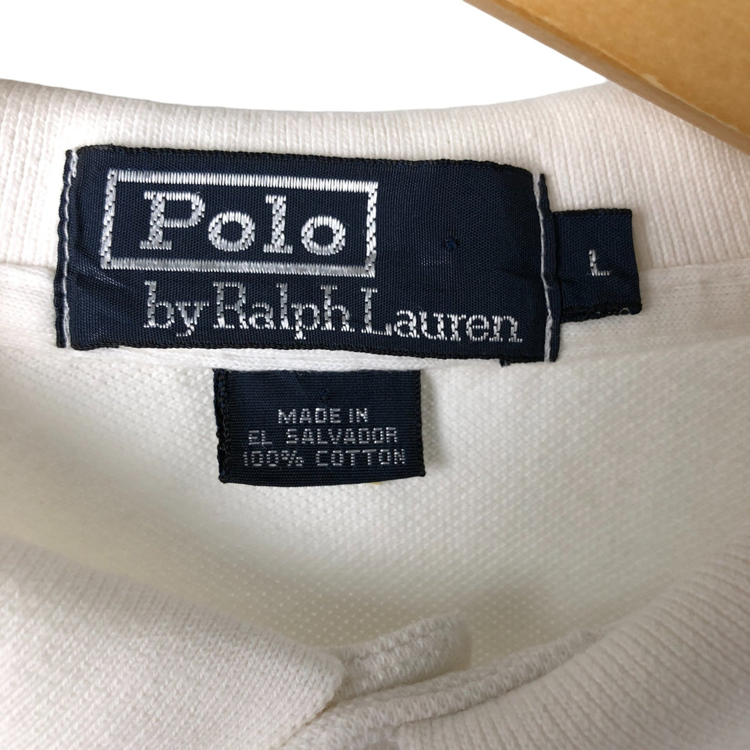 Ralph Lauren POLO by Ralph Lauren short sleeve polo shirt, men's size L cotton white type Vintage Second Hand