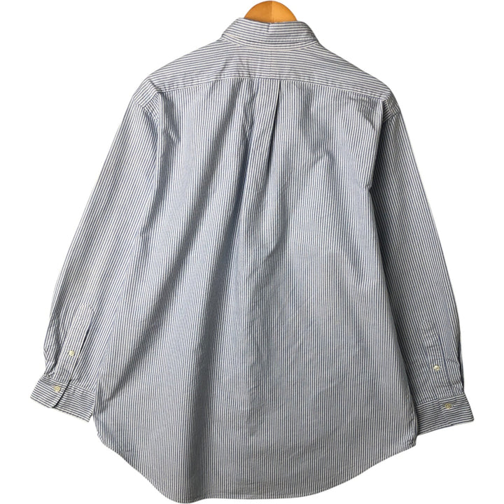 Ralph Lauren long sleeve button down striped shirt, men's XL size cotton Blue type light blue Vintage Second Hand