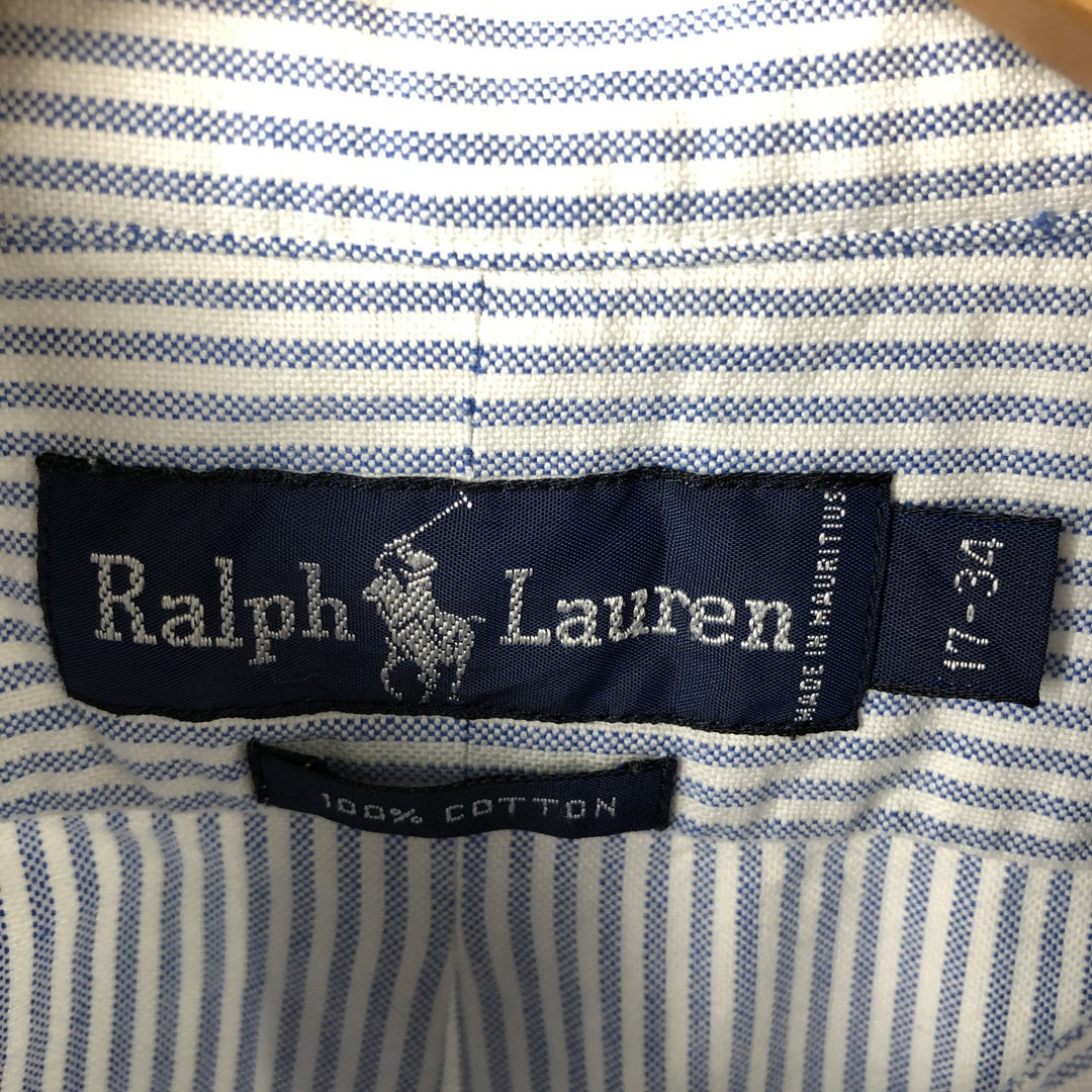 Ralph Lauren long sleeve button down striped shirt, men's XL size cotton Blue type light blue Vintage Second Hand