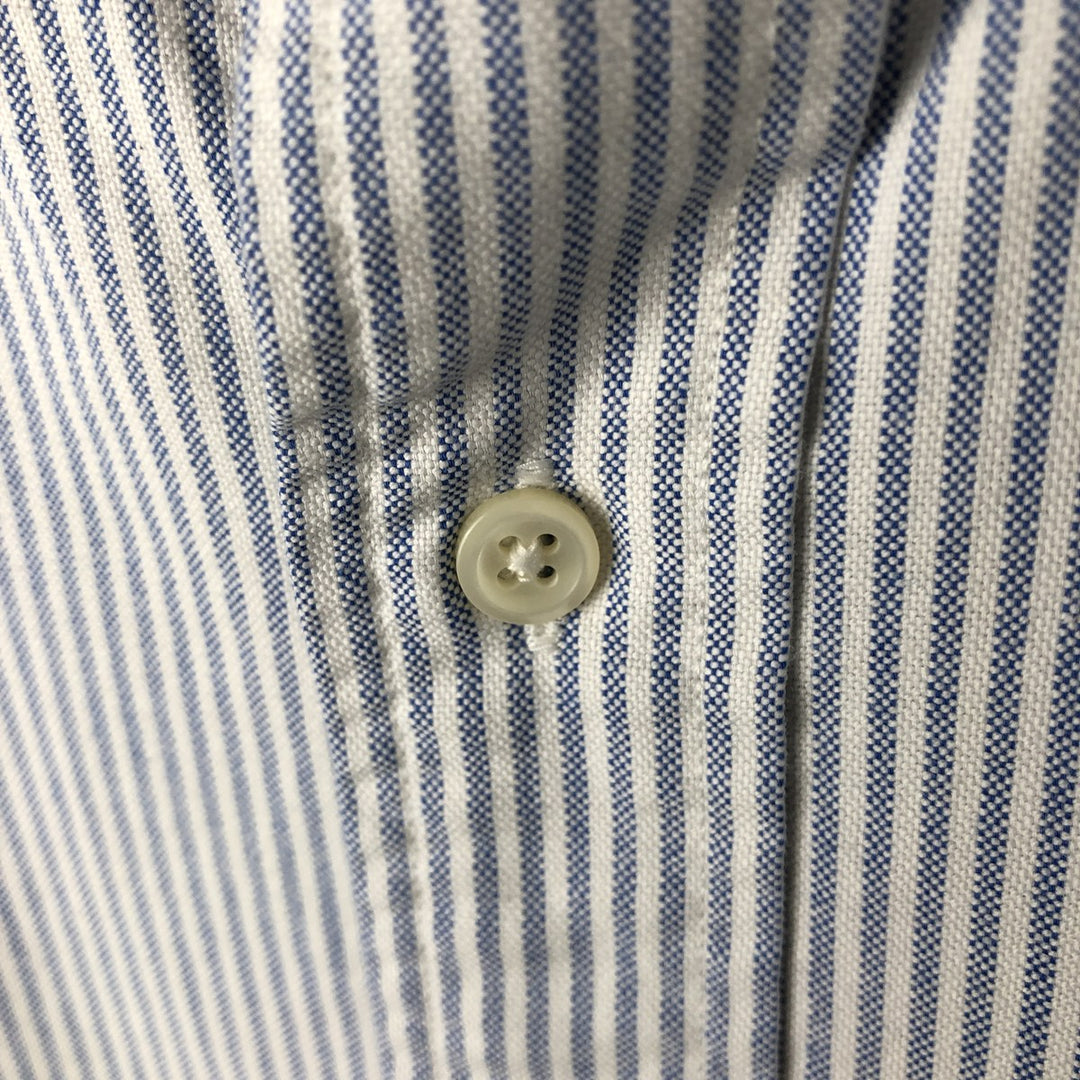 Ralph Lauren long sleeve button down striped shirt, men's XL size cotton Blue type light blue Vintage Second Hand