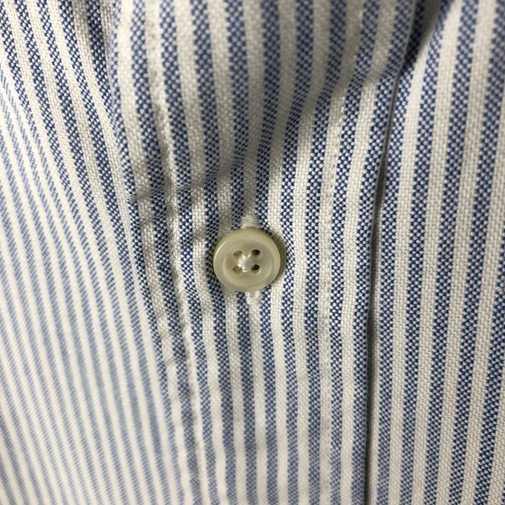 Ralph Lauren long sleeve button down striped shirt, men's XL size cotton Blue type light blue Vintage Second Hand
