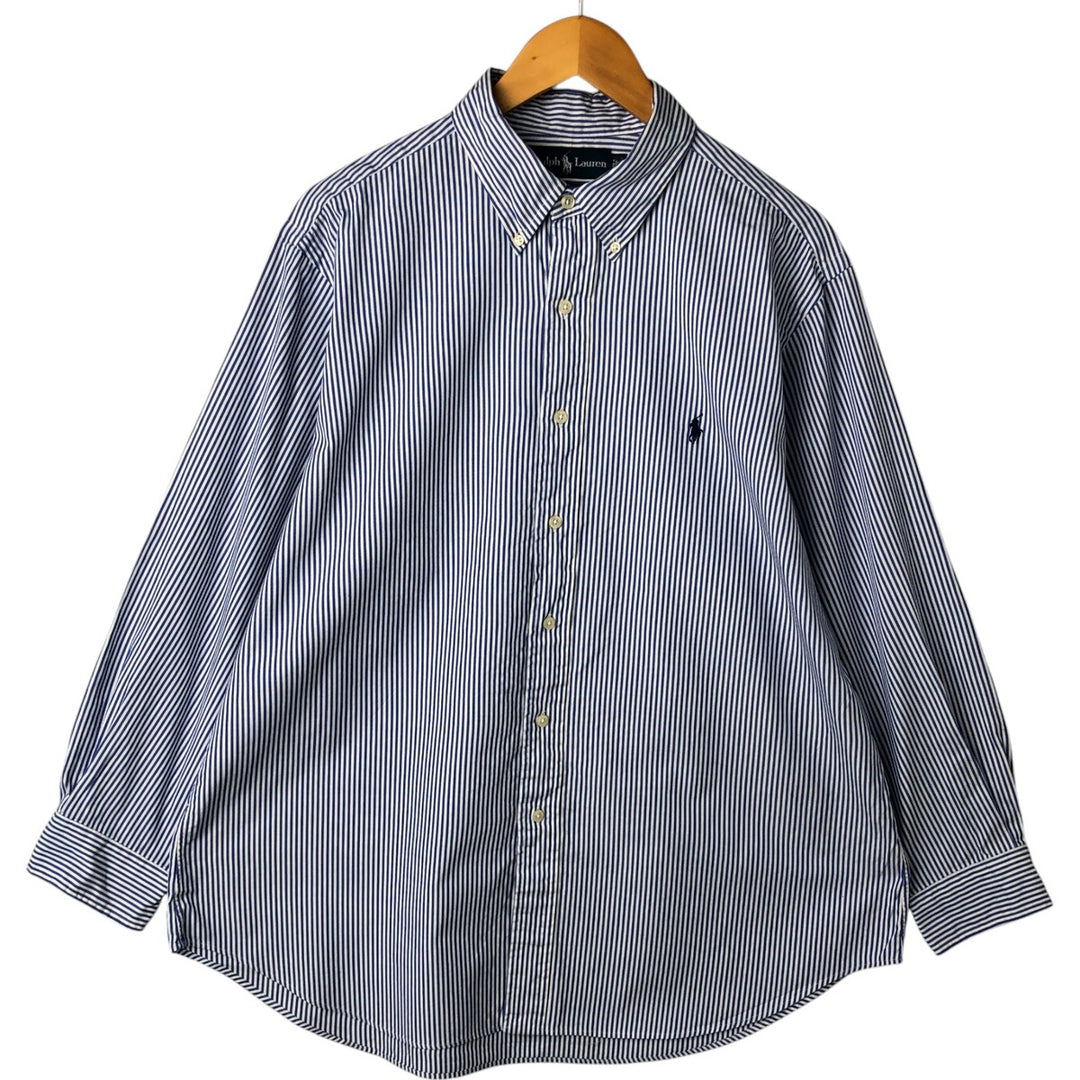 Ralph Lauren Classic Fit Long Sleeve Button Down Striped Shirt Men's XL cotton blue type Vintage Second Hand