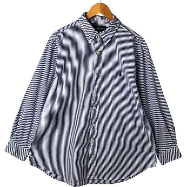Ralph Lauren Classic Fit Long Sleeve Button Down Striped Shirt Men's XL cotton blue type Vintage Second Hand