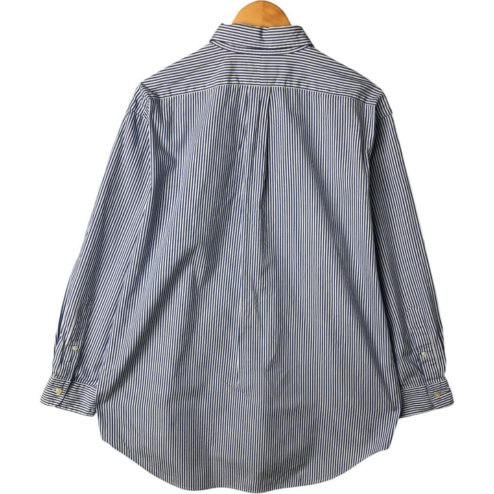 Ralph Lauren YARMOUTH Long Sleeve Button-Down Striped Shirt, Men's Size L cotton blue type Vintage Second Hand