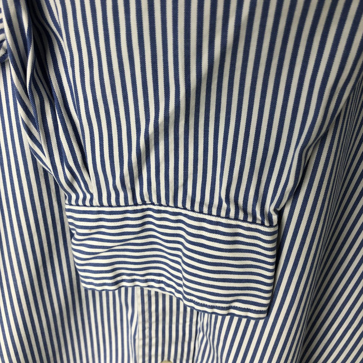 Ralph Lauren YARMOUTH Long Sleeve Button-Down Striped Shirt, Men's Size L cotton blue type Vintage Second Hand