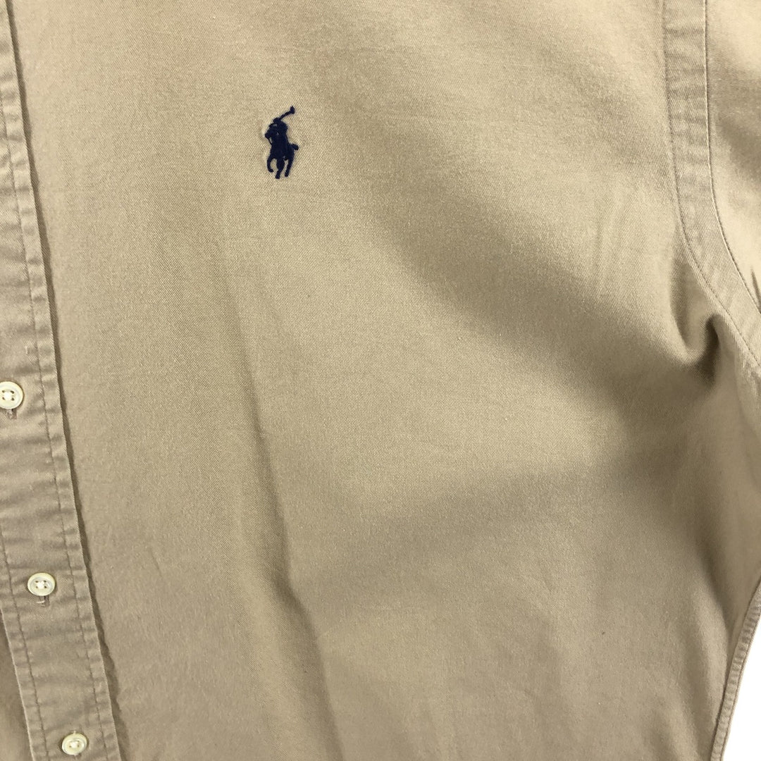 Ralph Lauren BLAKE long sleeve button down shirt, men's size L cotton ocher yellow type Vintage Second Hand