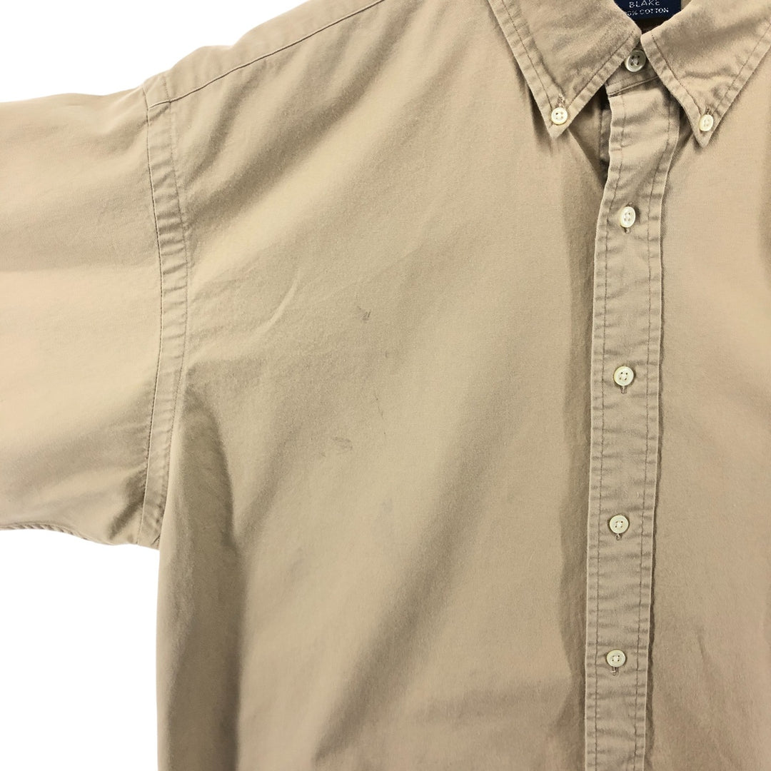 Ralph Lauren BLAKE long sleeve button down shirt, men's size L cotton ocher yellow type Vintage Second Hand