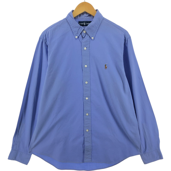Ralph Lauren long sleeve button down shirt, men's size L cotton Blue type light blue Vintage Second Hand
