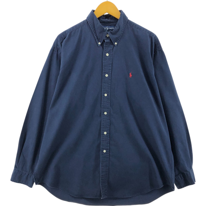 Ralph Lauren BLAKE long sleeve button down shirt, men's XL size cotton Indigo Vintage Second Hand
