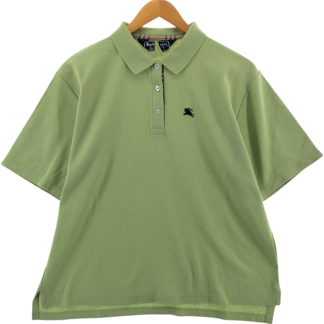 Burberry's short sleeve polo shirt, made in the USA, size M for men cotton green type yellow green Vintage Second Hand