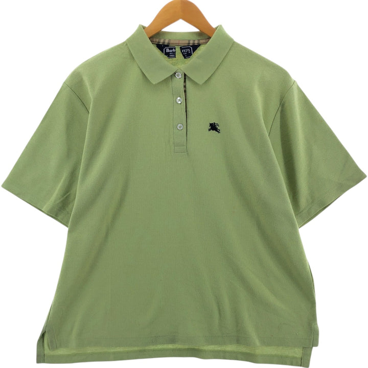 Burberry's short sleeve polo shirt, made in the USA, size M for men cotton green type yellow green Vintage Second Hand