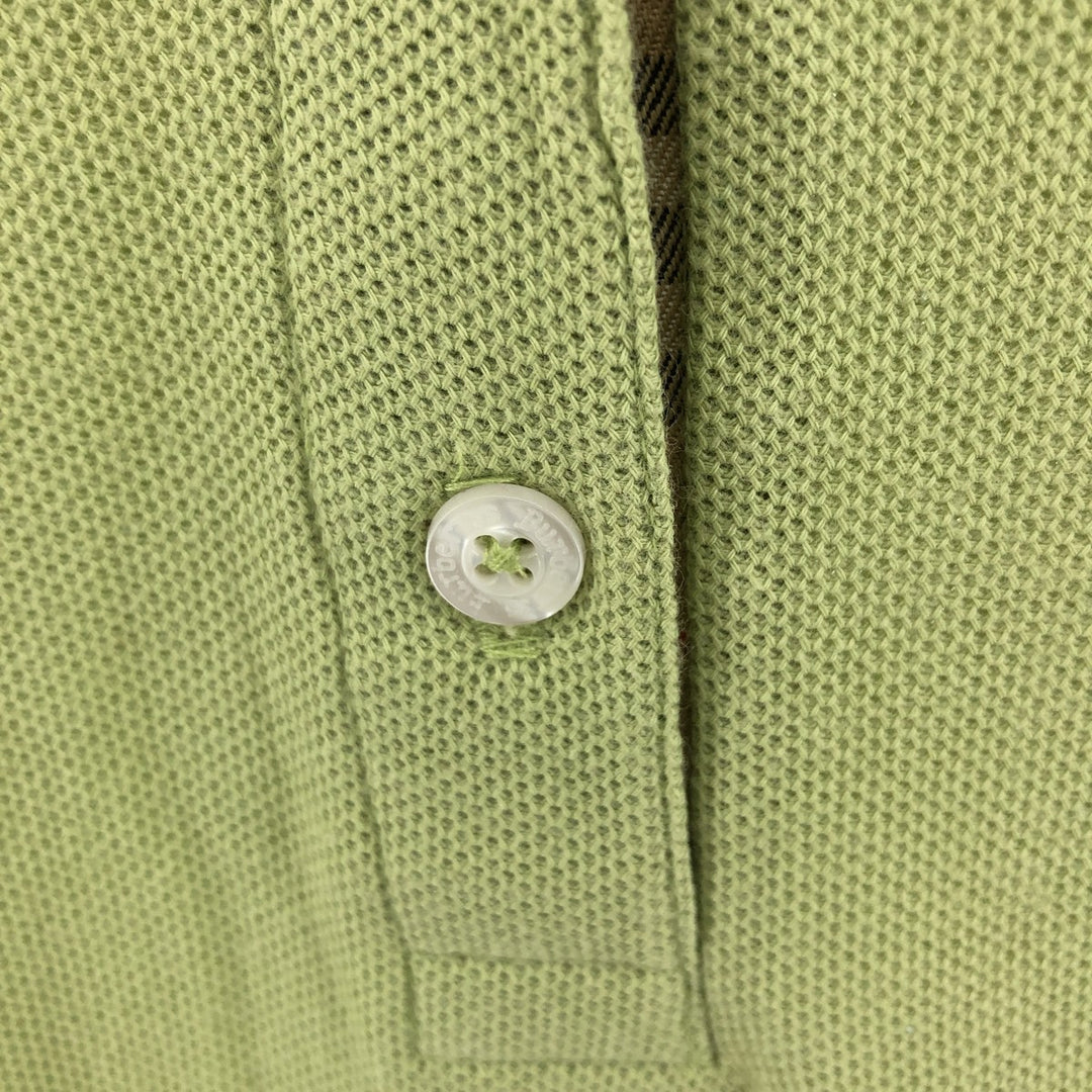 Burberry's short sleeve polo shirt, made in the USA, size M for men cotton green type yellow green Vintage Second Hand