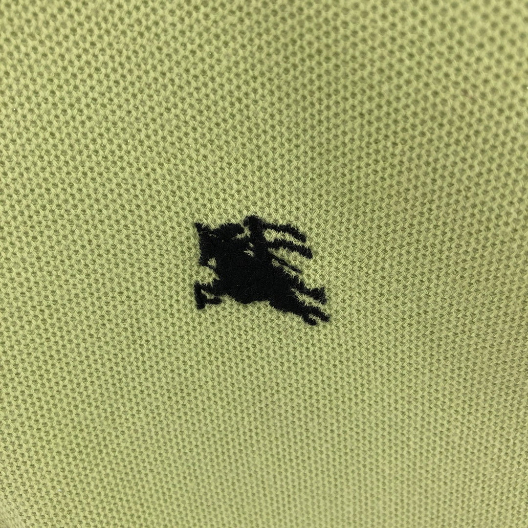 Burberry's short sleeve polo shirt, made in the USA, size M for men cotton green type yellow green Vintage Second Hand