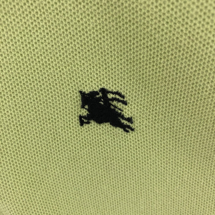 Burberry's short sleeve polo shirt, made in the USA, size M for men cotton green type yellow green Vintage Second Hand