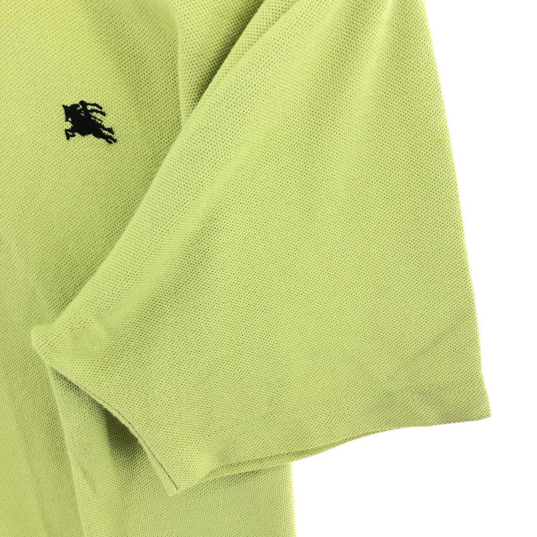 Burberry's short sleeve polo shirt, made in the USA, size M for men cotton green type yellow green Vintage Second Hand