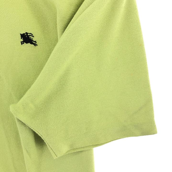Burberry's short sleeve polo shirt, made in the USA, size M for men cotton green type yellow green Vintage Second Hand