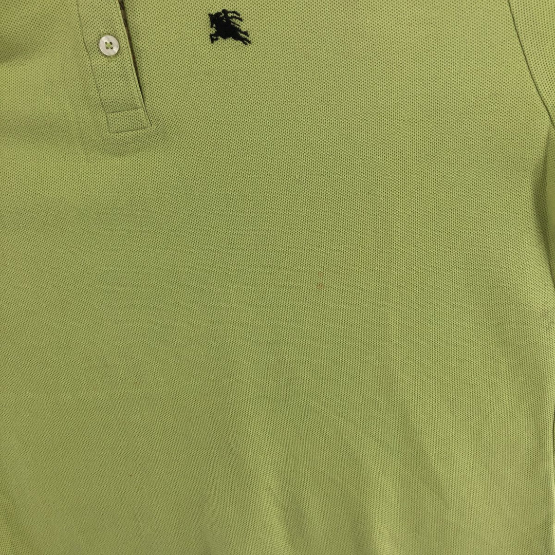 Burberry's short sleeve polo shirt, made in the USA, size M for men cotton green type yellow green Vintage Second Hand