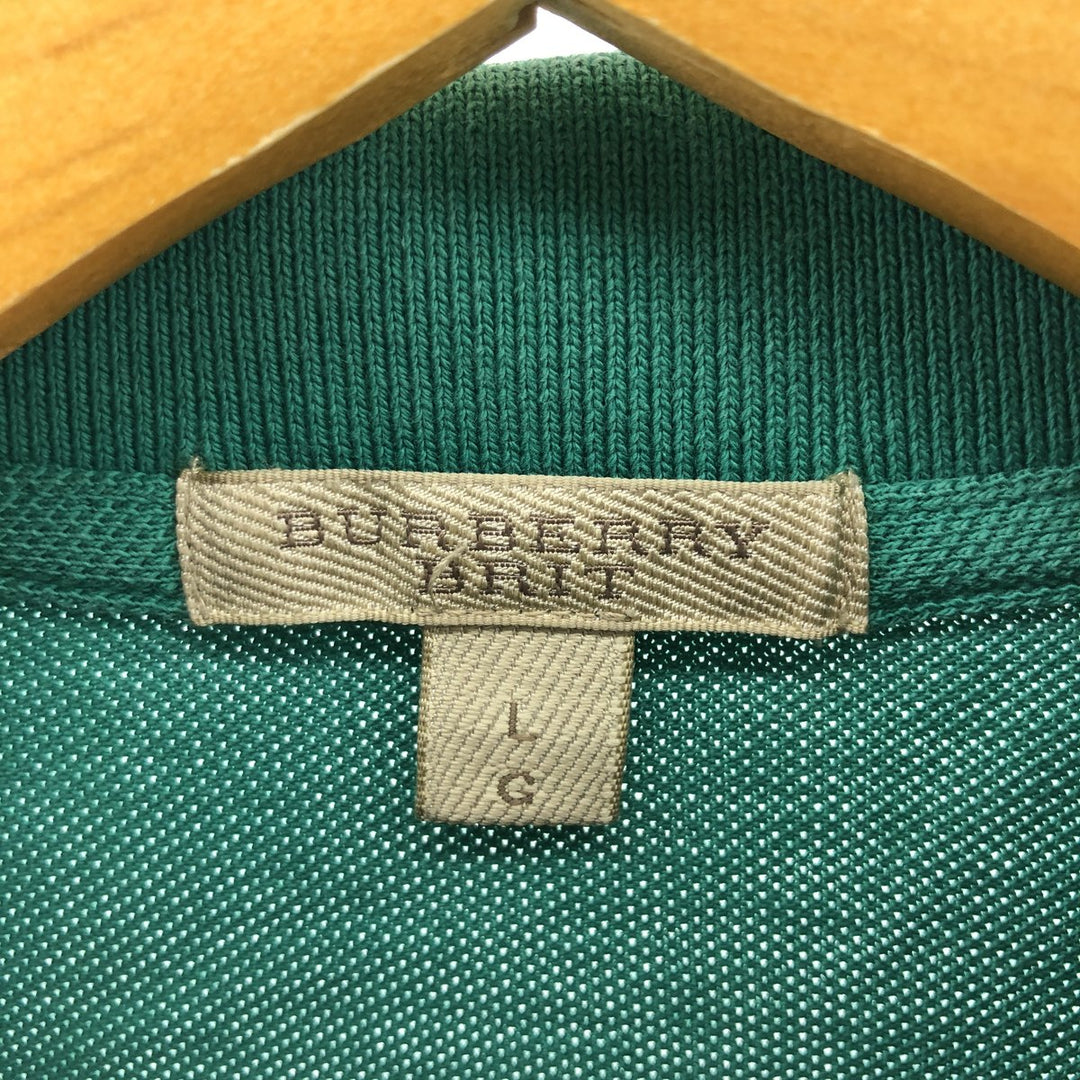 Burberry's BURBERRY BRIT short-sleeved polo shirt, men's size L cotton Emerald green Vintage Second Hand