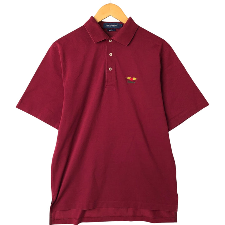 Ralph Lauren POLO GOLF Short Sleeve Polo Shirt Men's M Pima Cotton bordeaux Vintage Second Hand