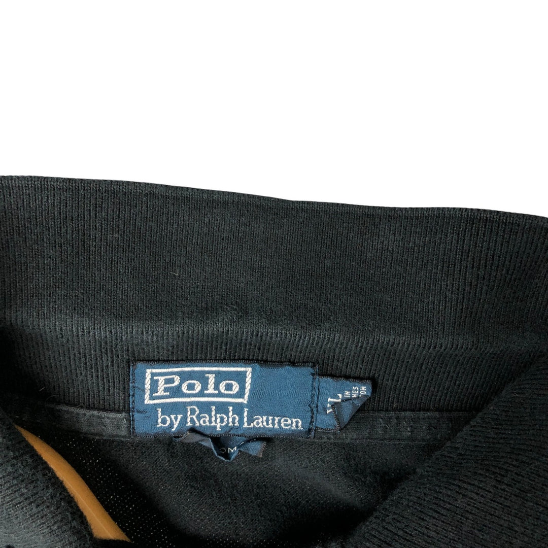 Ralph Lauren POLO by Ralph Lauren CUSTOM FIT short sleeve polo shirt, men's XL size cotton black type Vintage Second Hand
