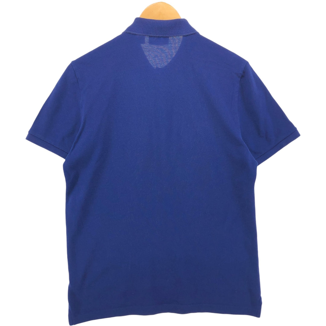 Lacoste short sleeve polo shirt, men's size M cotton blue type Vintage Second Hand