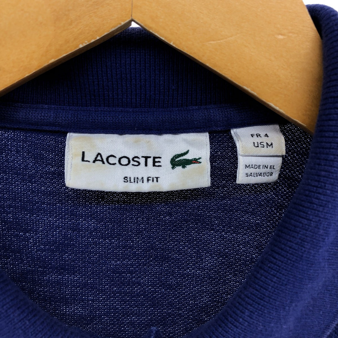 Lacoste short sleeve polo shirt, men's size M cotton blue type Vintage Second Hand