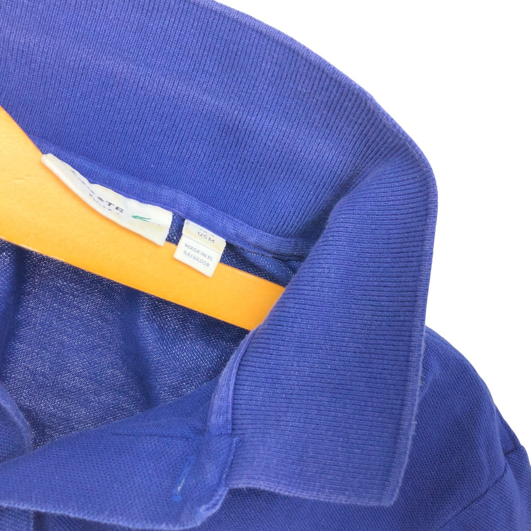 Lacoste short sleeve polo shirt, men's size M cotton blue type Vintage Second Hand