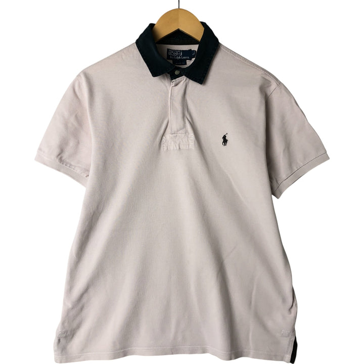 Ralph Lauren POLO by Ralph Lauren CUSTOM FIT short sleeve polo shirt, men's size L cotton pink type Vintage Second Hand