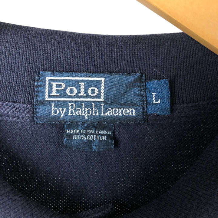 Ralph Lauren POLO by Ralph Lauren short sleeve polo shirt, men's size L cotton black type Vintage Second Hand