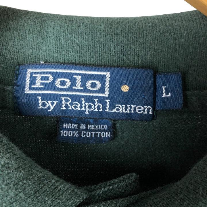 Ralph Lauren POLO by Ralph Lauren short sleeve polo shirt, men's size L cotton Green type dark green Vintage Second Hand