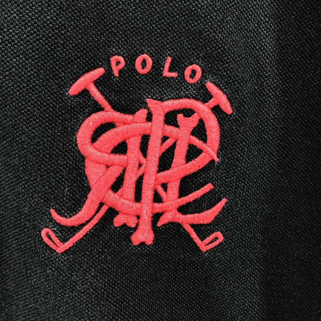 Ralph Lauren POLO by Ralph Lauren short sleeve polo shirt, men's size L cotton black type Vintage Second Hand