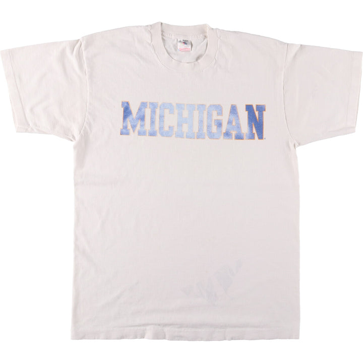 90'S Fruit of the Loom MICHIGAN STATE Michigan State University College T-shirt Made in USA Men's L Vintage cotton white type Vintage Second Hand