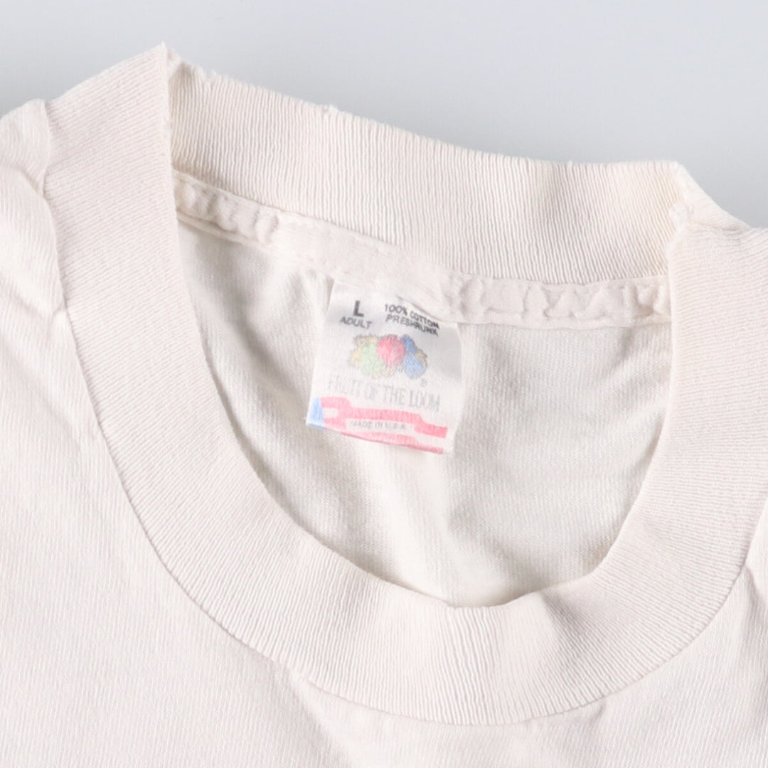 90'S Fruit of the Loom MICHIGAN STATE Michigan State University College T-shirt Made in USA Men's L Vintage cotton white type Vintage Second Hand