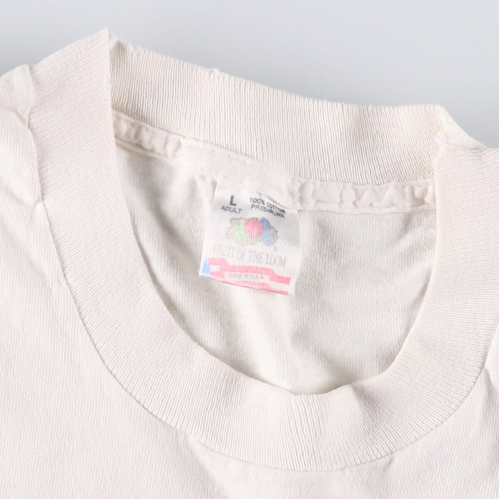 90'S Fruit of the Loom MICHIGAN STATE Michigan State University College T-shirt Made in USA Men's L Vintage cotton white type Vintage Second Hand