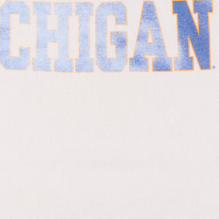 90'S Fruit of the Loom MICHIGAN STATE Michigan State University College T-shirt Made in USA Men's L Vintage cotton white type Vintage Second Hand