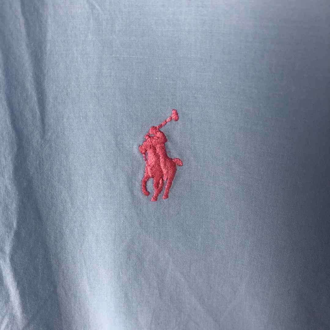 Ralph Lauren short sleeve button down shirt, men's size L cotton Blue type light blue Vintage Second Hand