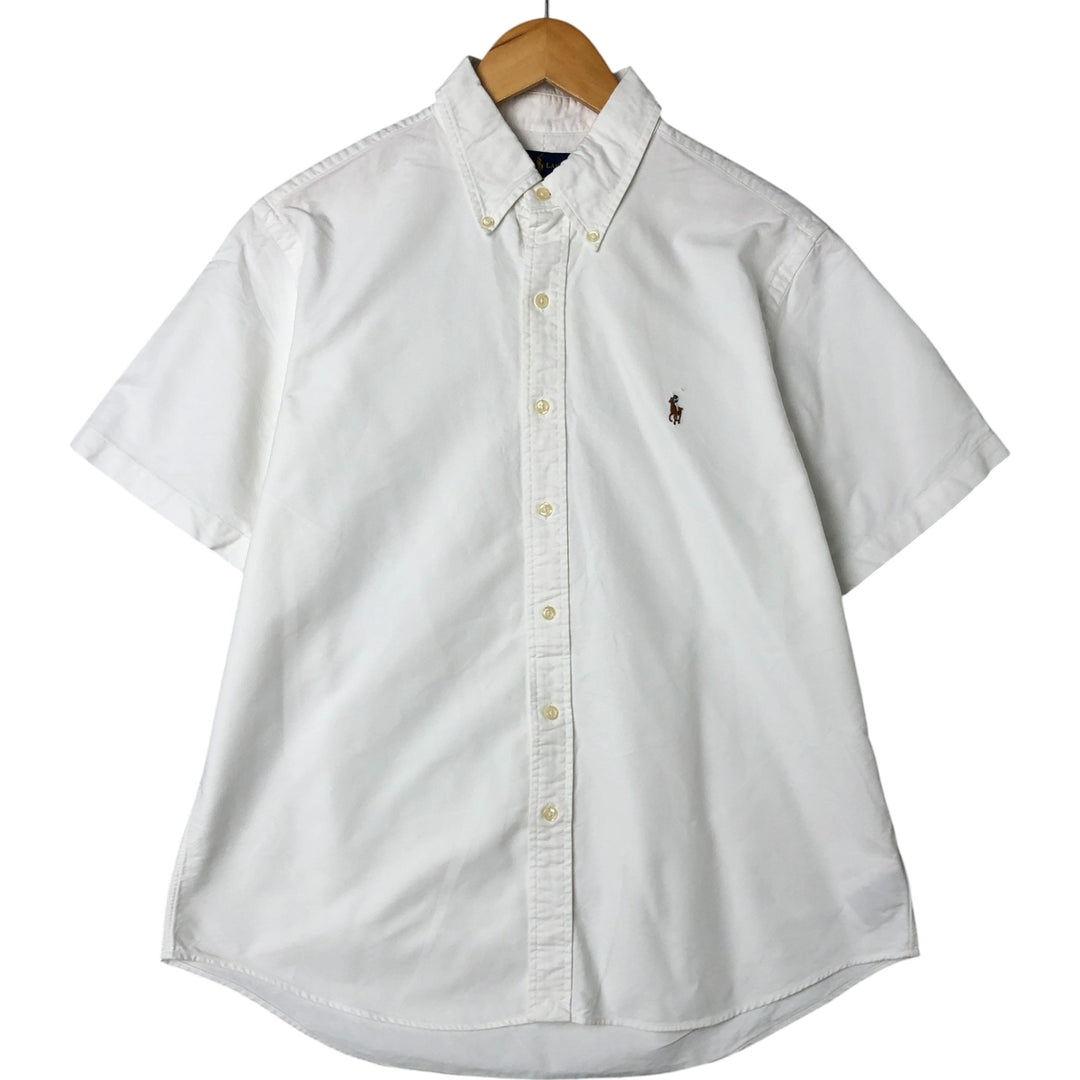 Ralph Lauren Classic Fit short sleeve button down shirt, men's size L cotton white type Vintage Second Hand