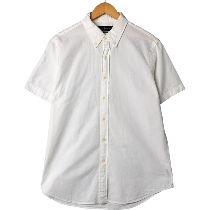 Ralph Lauren SEERSUCKERS short sleeve button down shirt, men's size L cotton white type Vintage Second Hand