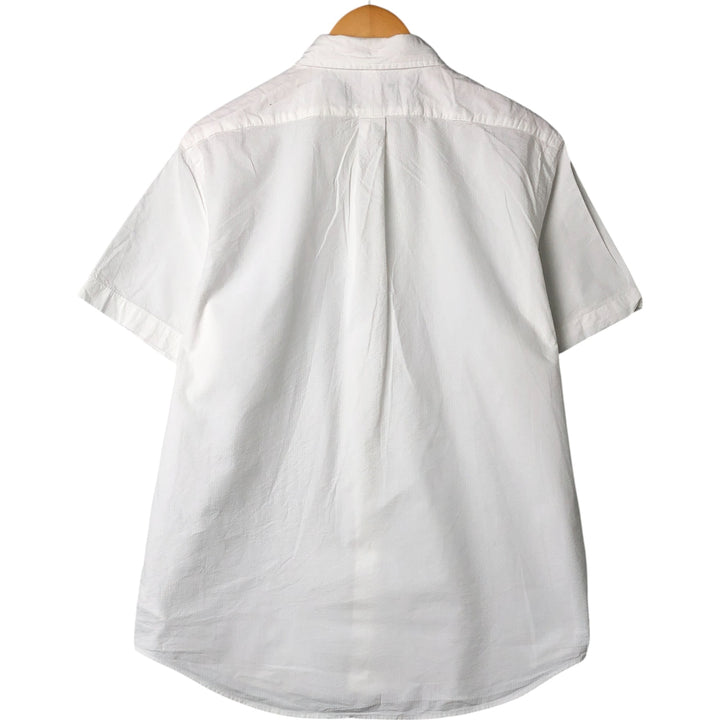 Ralph Lauren SEERSUCKERS short sleeve button down shirt, men's size L cotton white type Vintage Second Hand