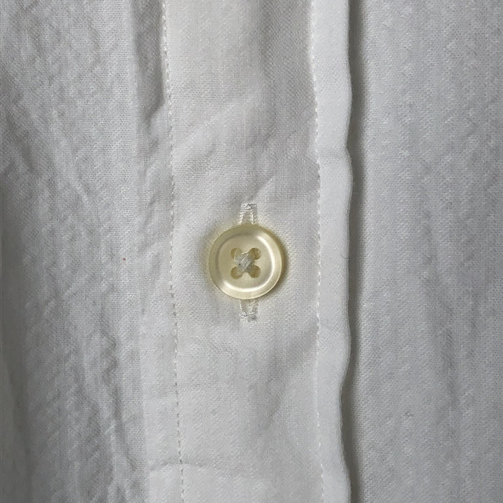 Ralph Lauren SEERSUCKERS short sleeve button down shirt, men's size L cotton white type Vintage Second Hand