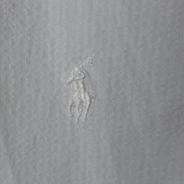 Ralph Lauren SEERSUCKERS short sleeve button down shirt, men's size L cotton white type Vintage Second Hand