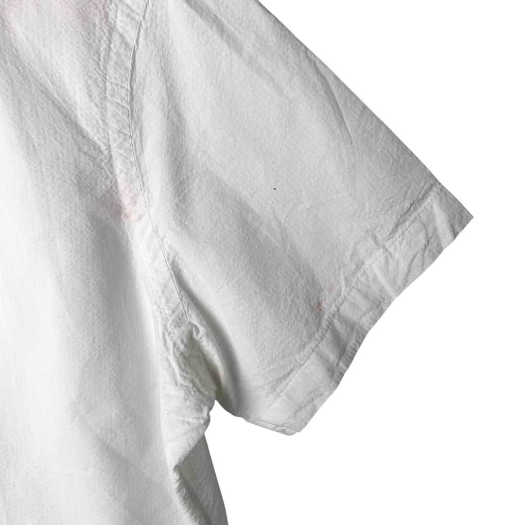 Ralph Lauren SEERSUCKERS short sleeve button down shirt, men's size L cotton white type Vintage Second Hand