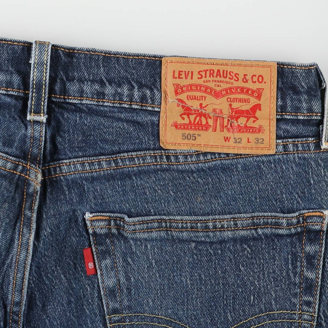 Levi's 505 tapered denim pants for men, equivalent to w32 unclear blue type Vintage Second Hand