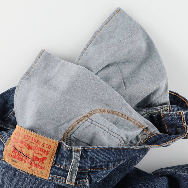 Levi's 505 tapered denim pants for men, equivalent to w32 unclear blue type Vintage Second Hand