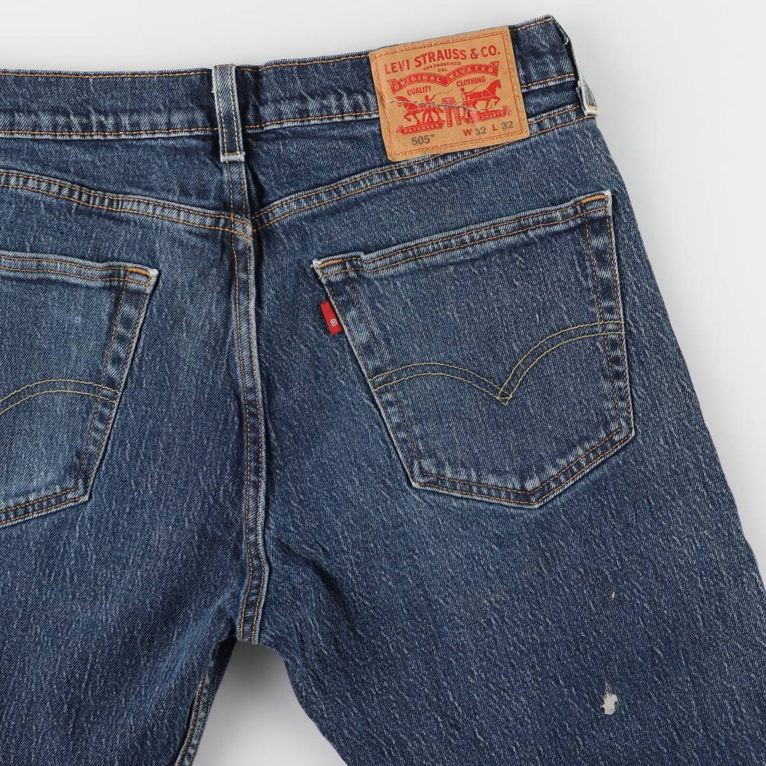 Levi's 505 tapered denim pants for men, equivalent to w32 unclear blue type Vintage Second Hand