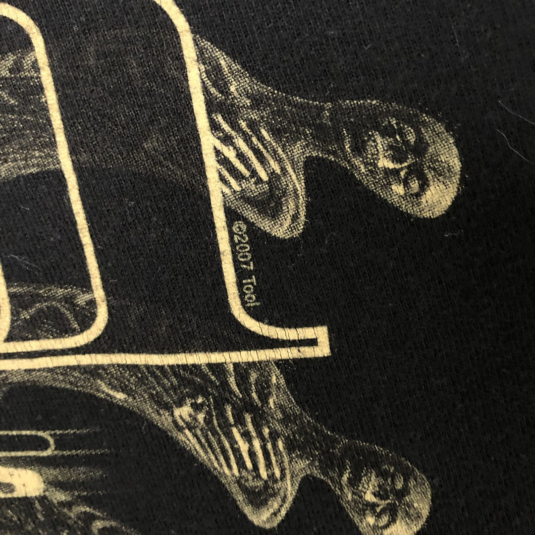 Tultex Skull Pattern Band T-shirt, Men's M size cotton black type Vintage Second Hand